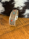 Sterling silver Flower cuff