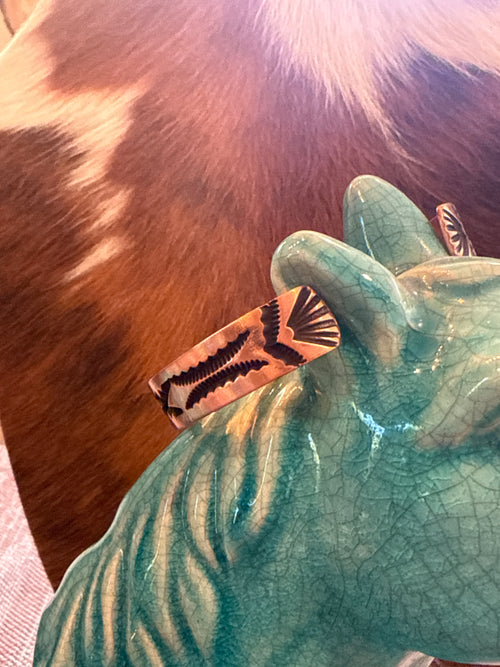 Copper stamped cuff