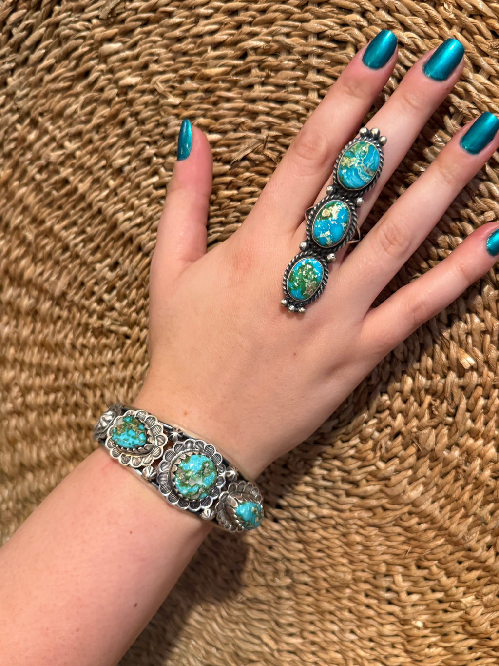 Sterling silver 3 Stone cuff