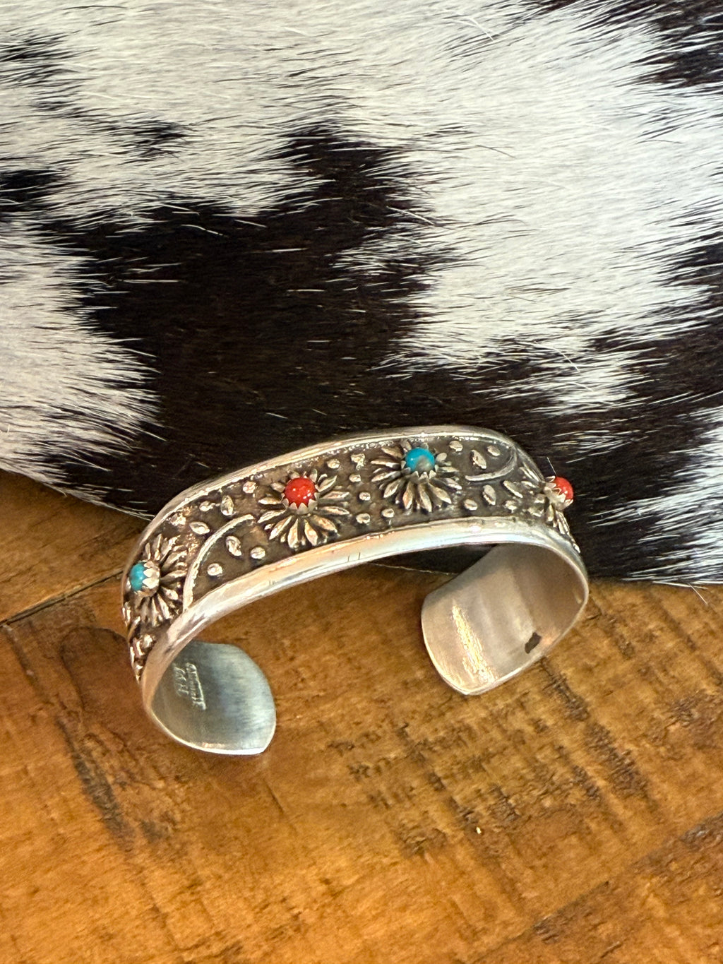Sterling silver Flower cuff