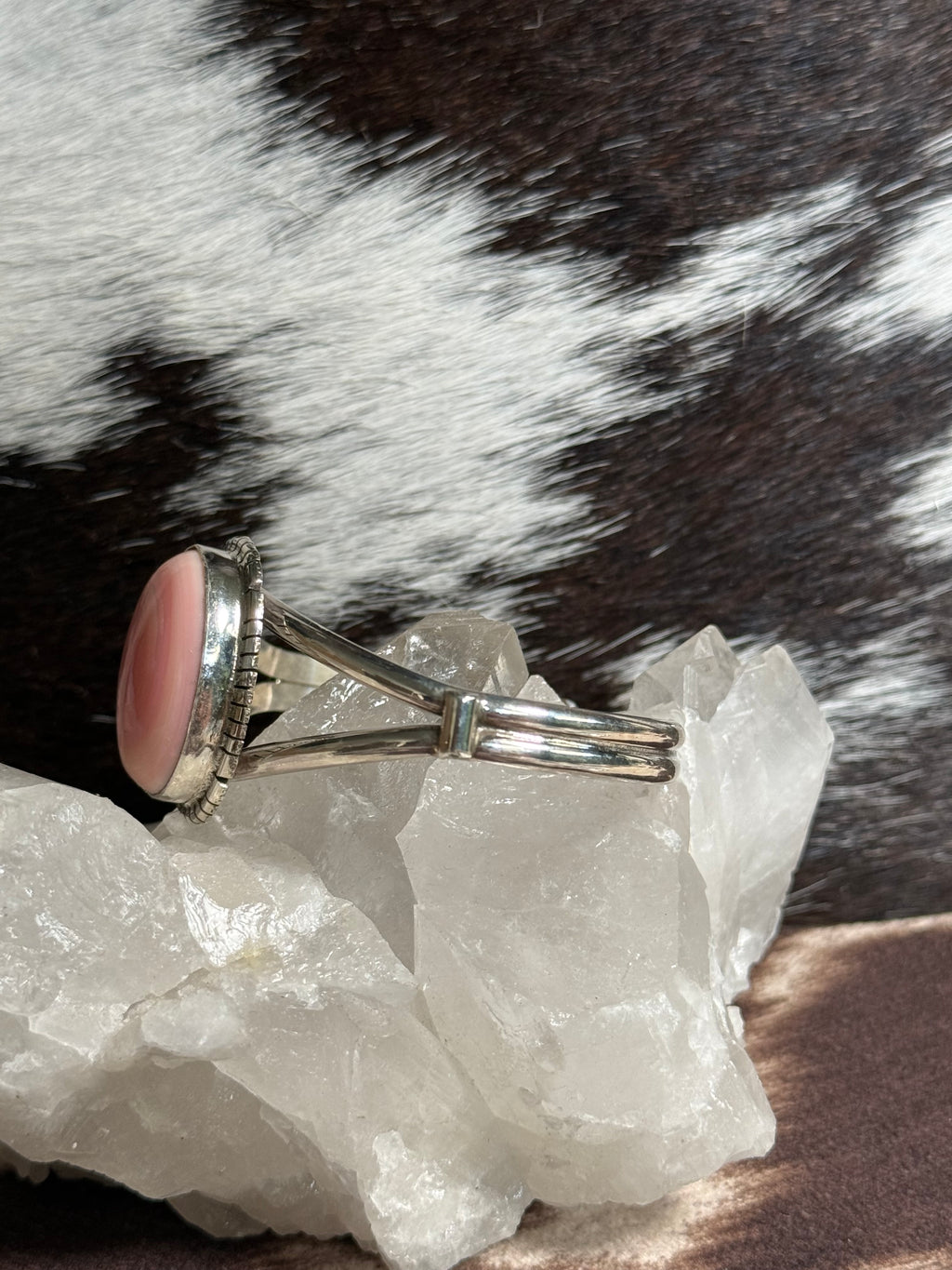 Sterling silver Pink Conch cuff