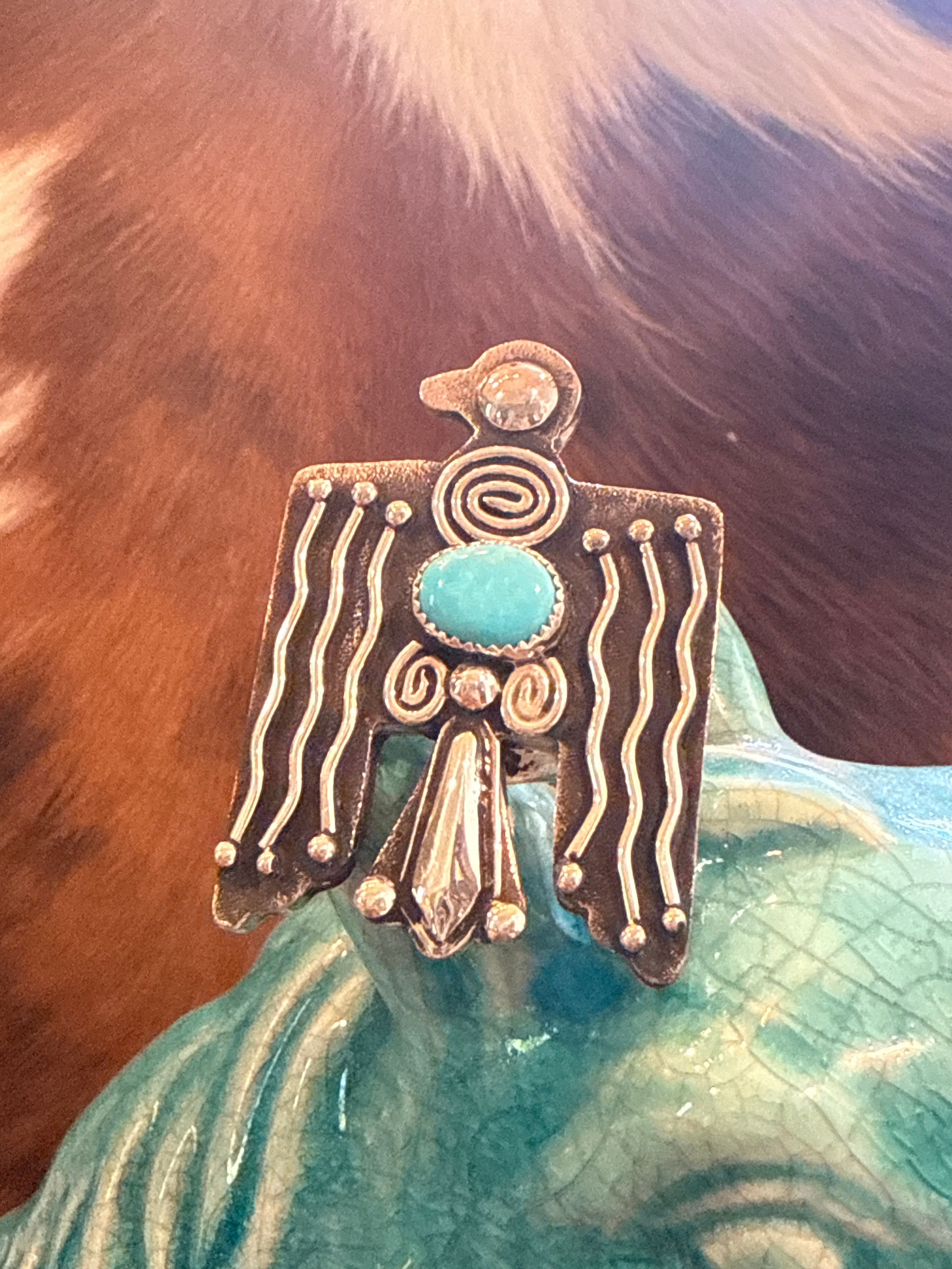 Sterling silver Thunderbird ring