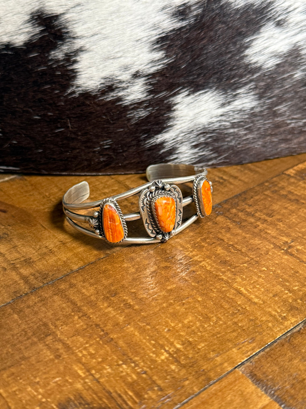 Sterling silver Orange Spiny cuff