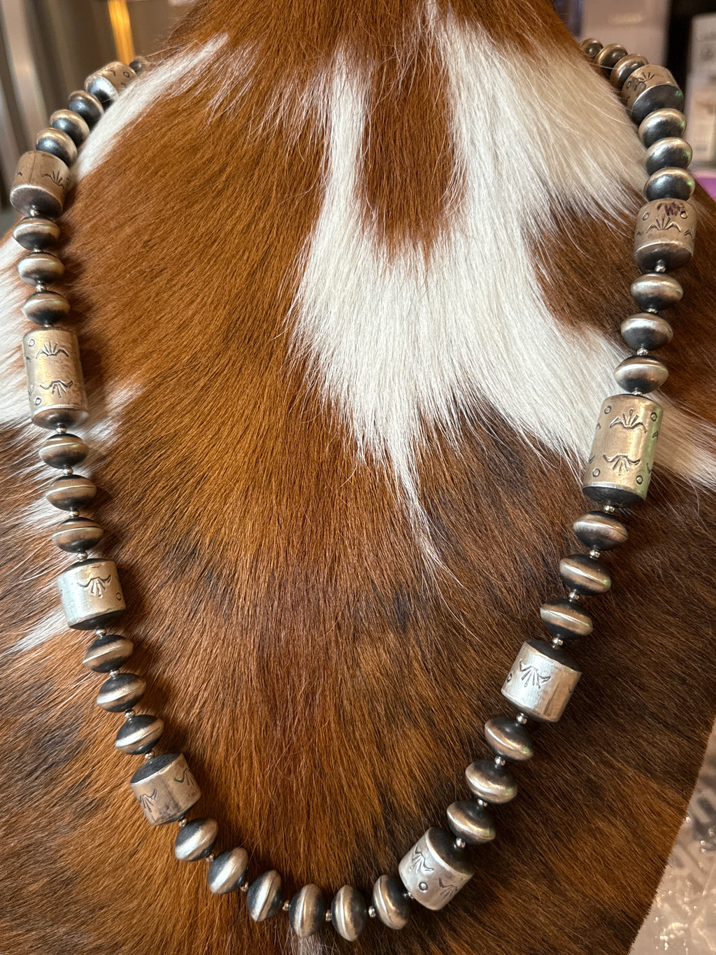 Sterling silver handmade bead necklace