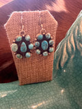 Sterling silver Blue Royston cluster earrings