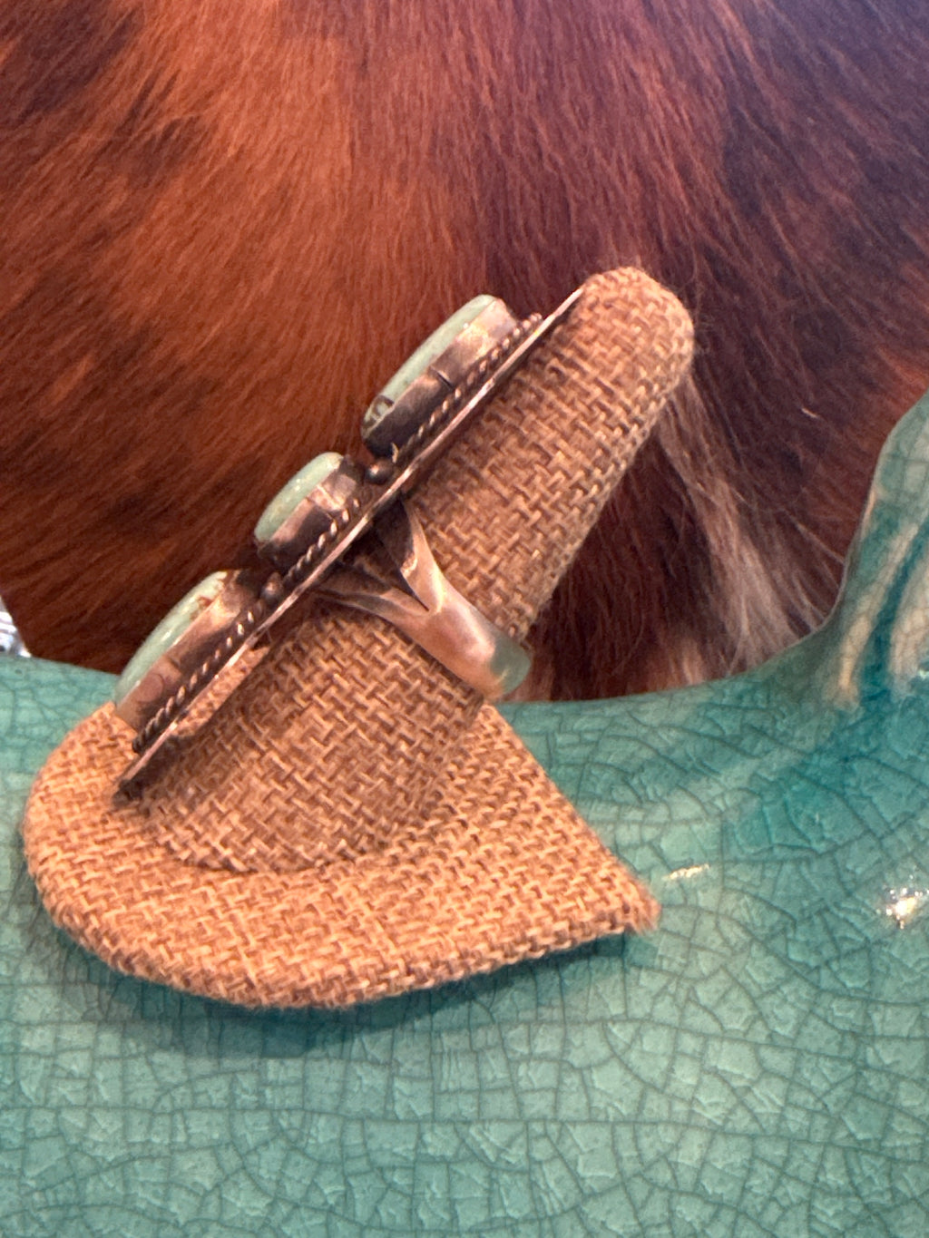 Sterling silver Mine 8 3 stone ring