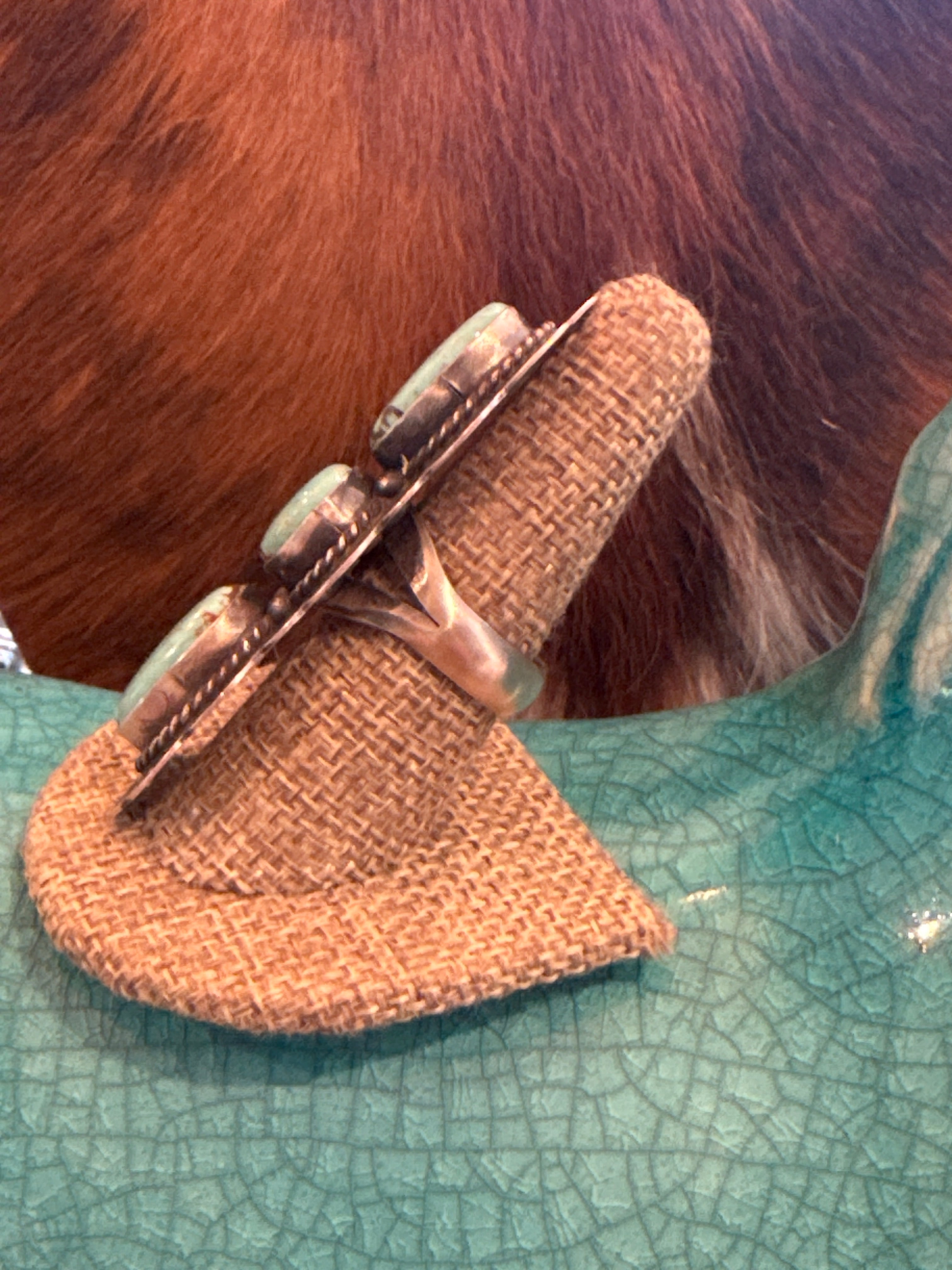 Sterling silver Mine 8 3 stone ring