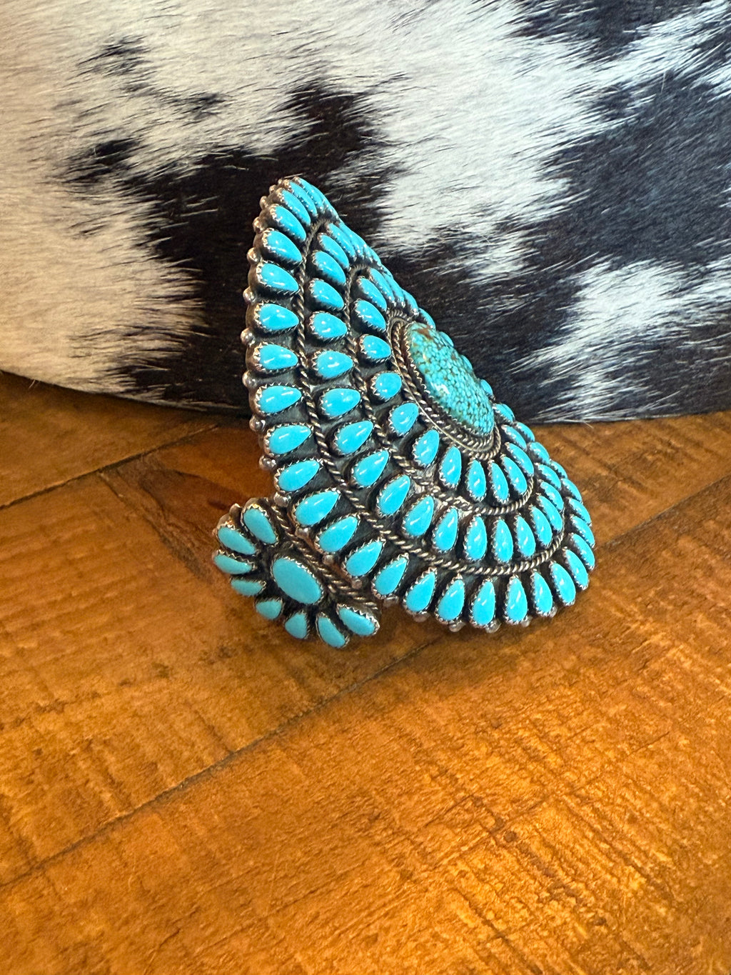 Sterling Silver Sleeping Beauty Cuff with Web Kingman