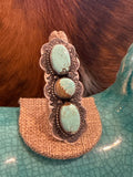 Sterling silver Mine 8 3 stone ring