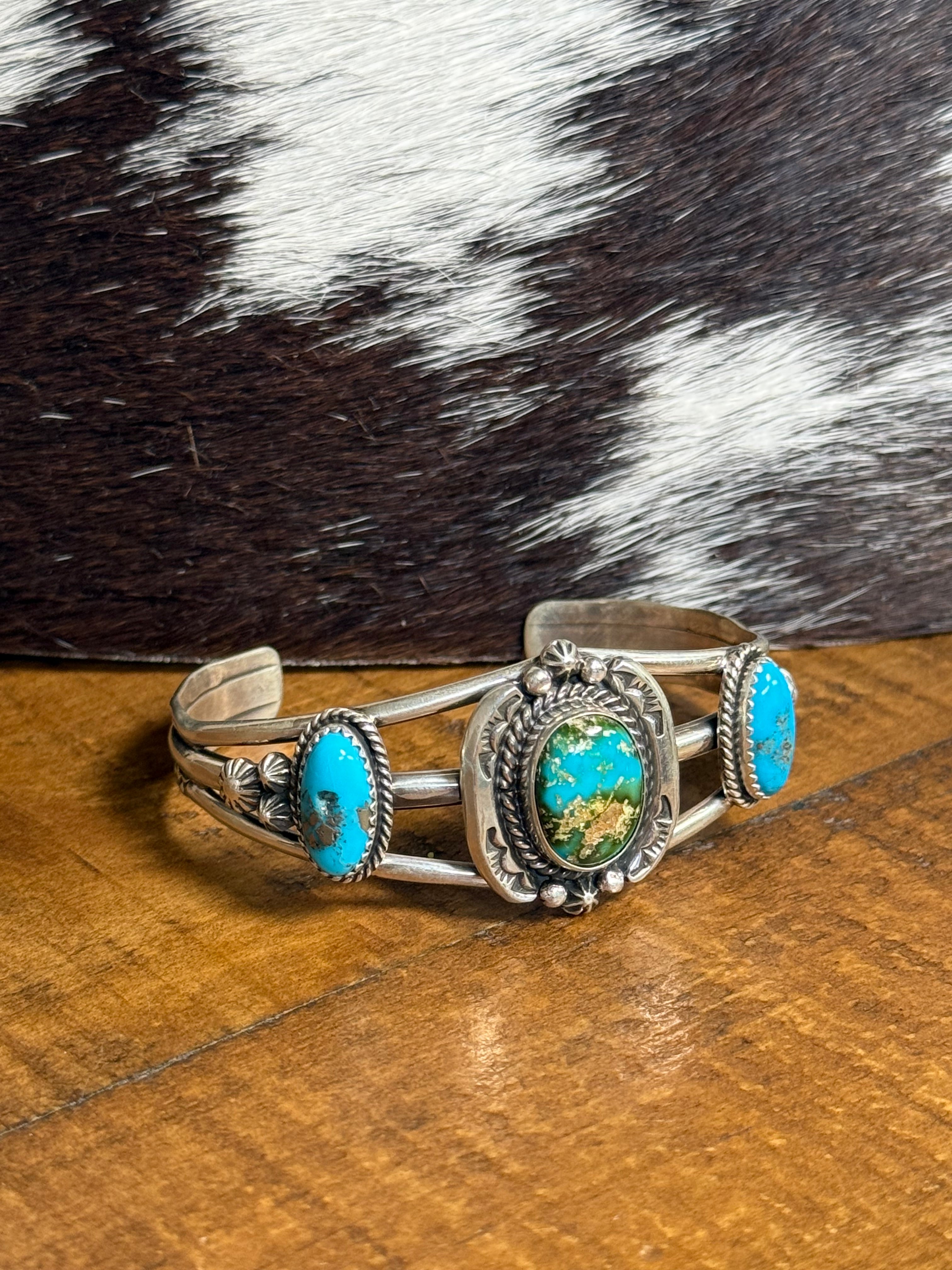 Sterling silver kingman cuff