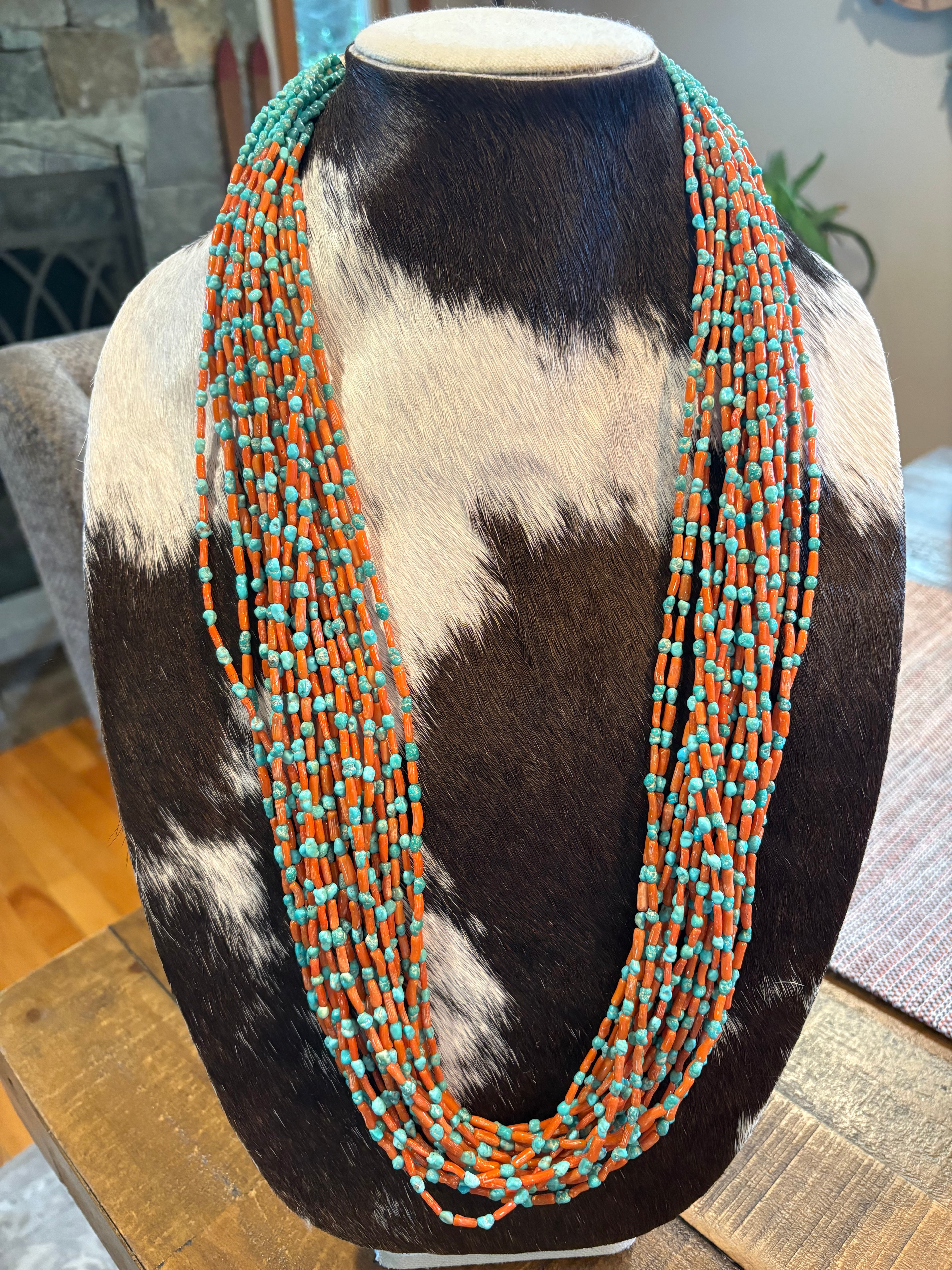 Sterling Silver Spiny with Turquoise Bead Necklace