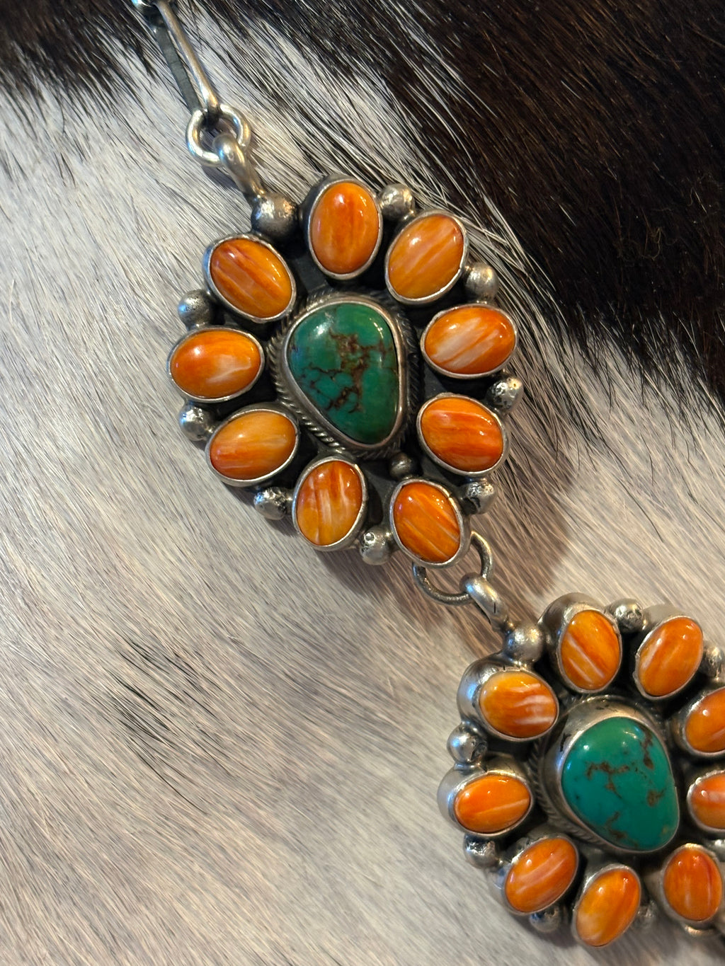 Sterling Silver Spiny Oyster Lariat/Earrings