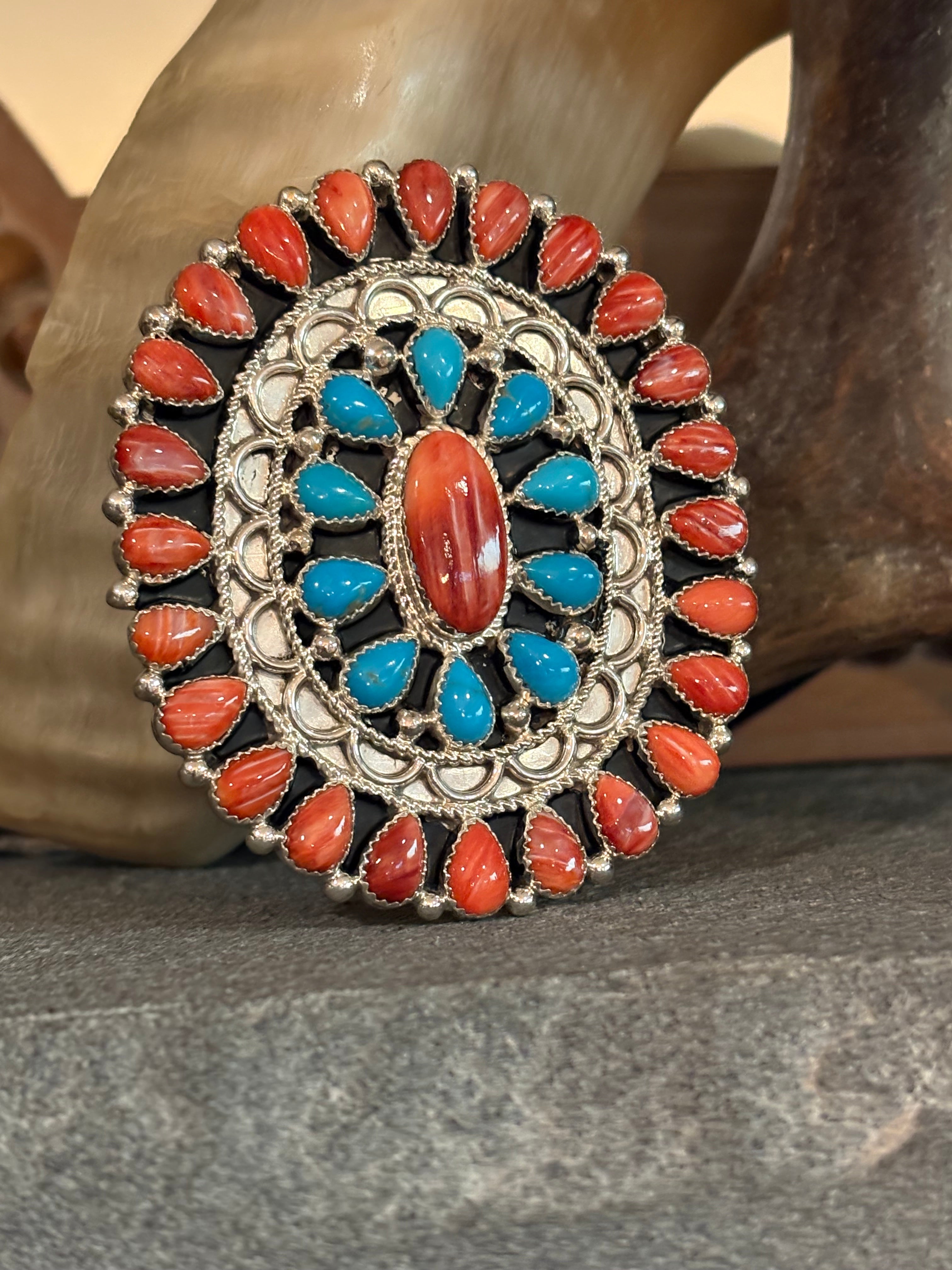 Sterling Silver Spiny with Turquoise Ring