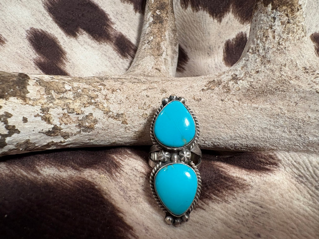 Sterling Silver Kingman Double Stone Ring