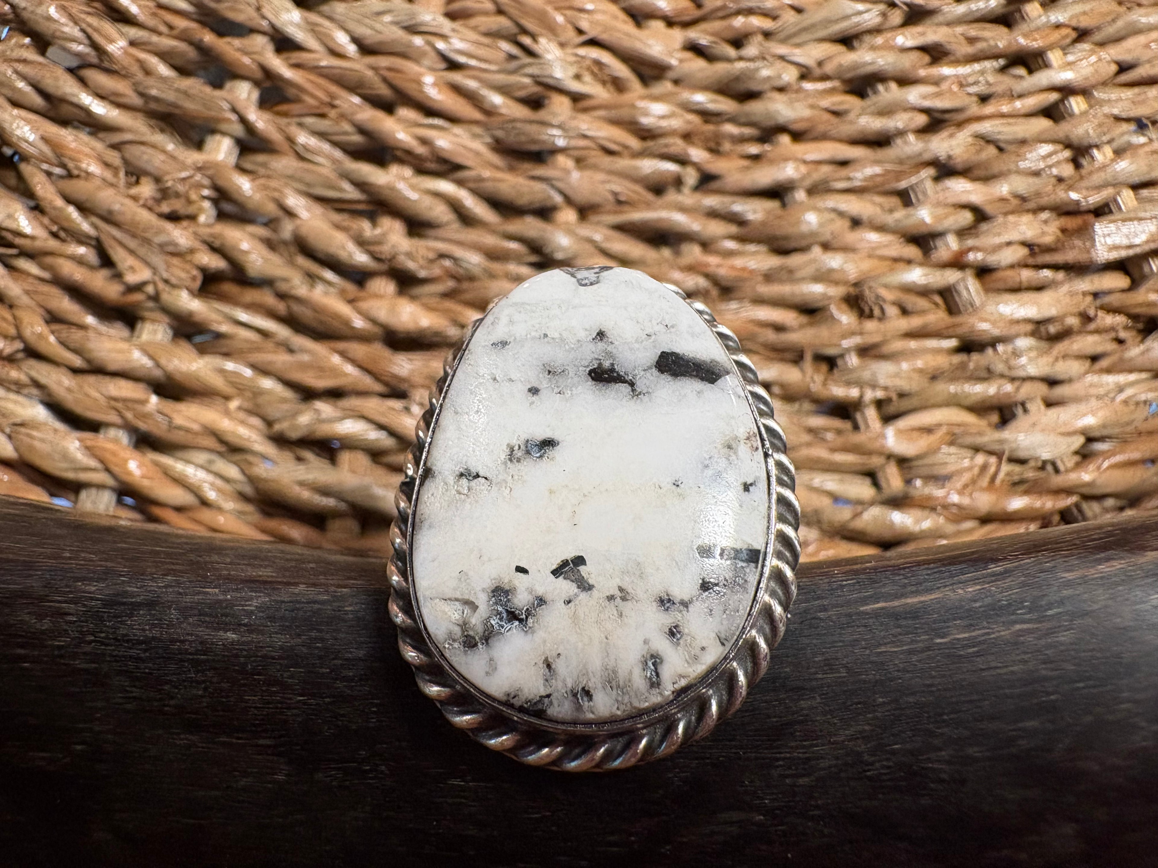 Sterling Silver White Buff Ring