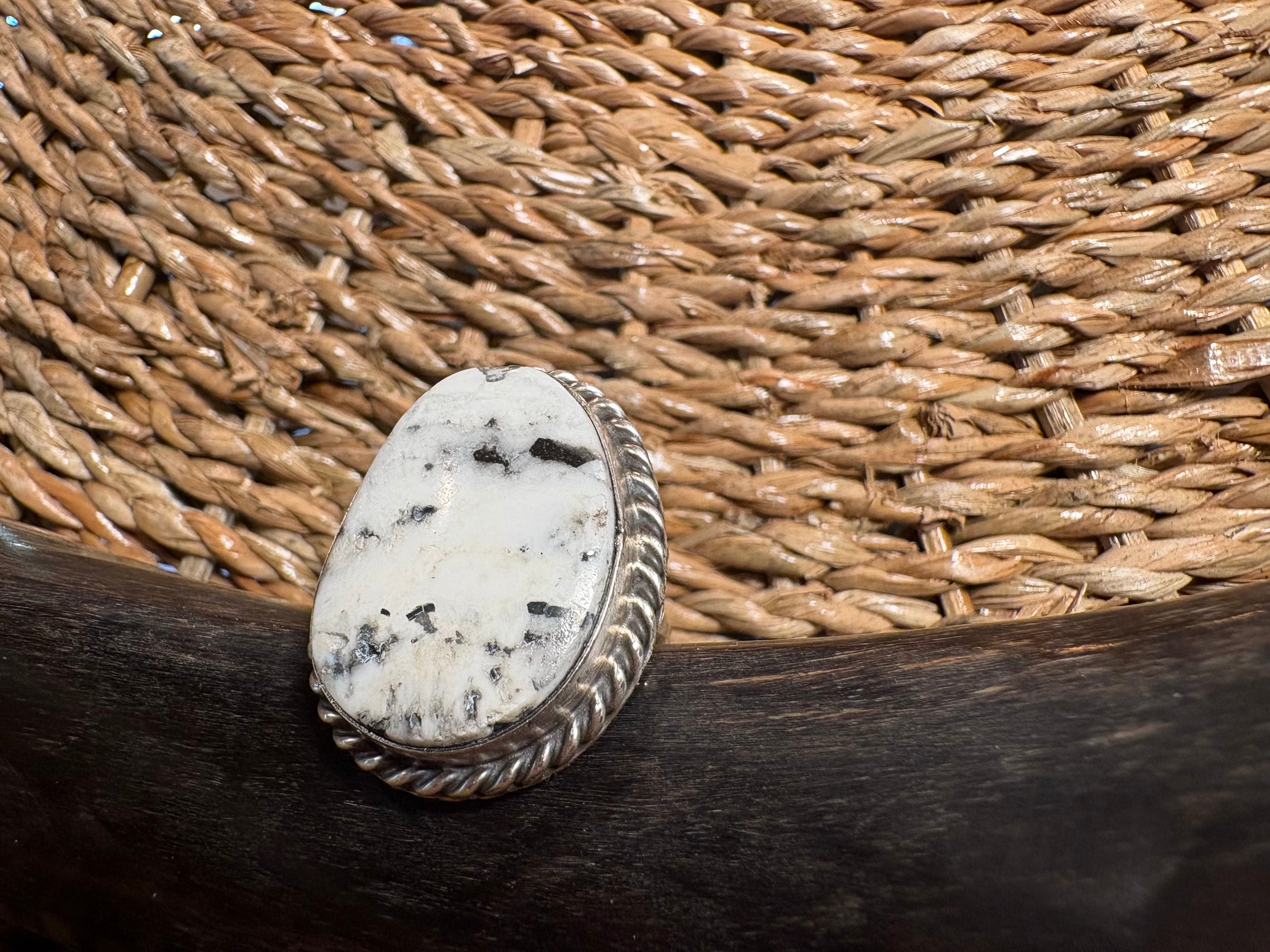 Sterling Silver White Buff Ring