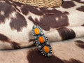 Sterling Silver Orange Spiny Ring