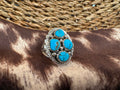 Sterling Silver Turquoise Cluster Ring