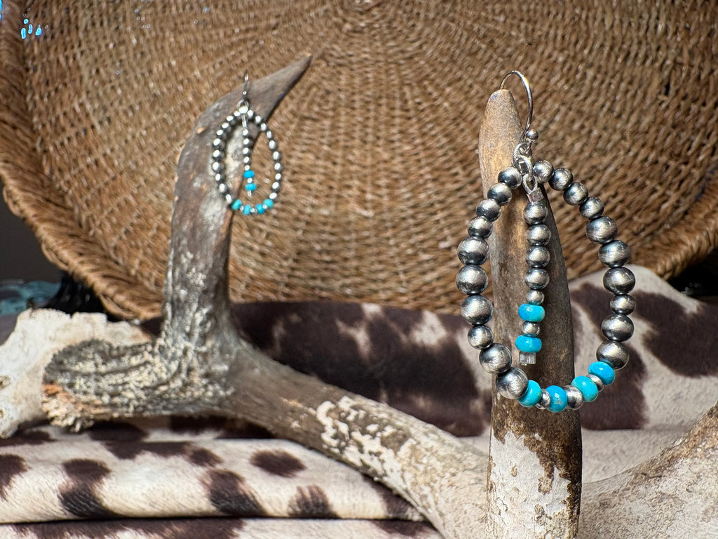 Sterling Silver Turquoise Bead Earrings