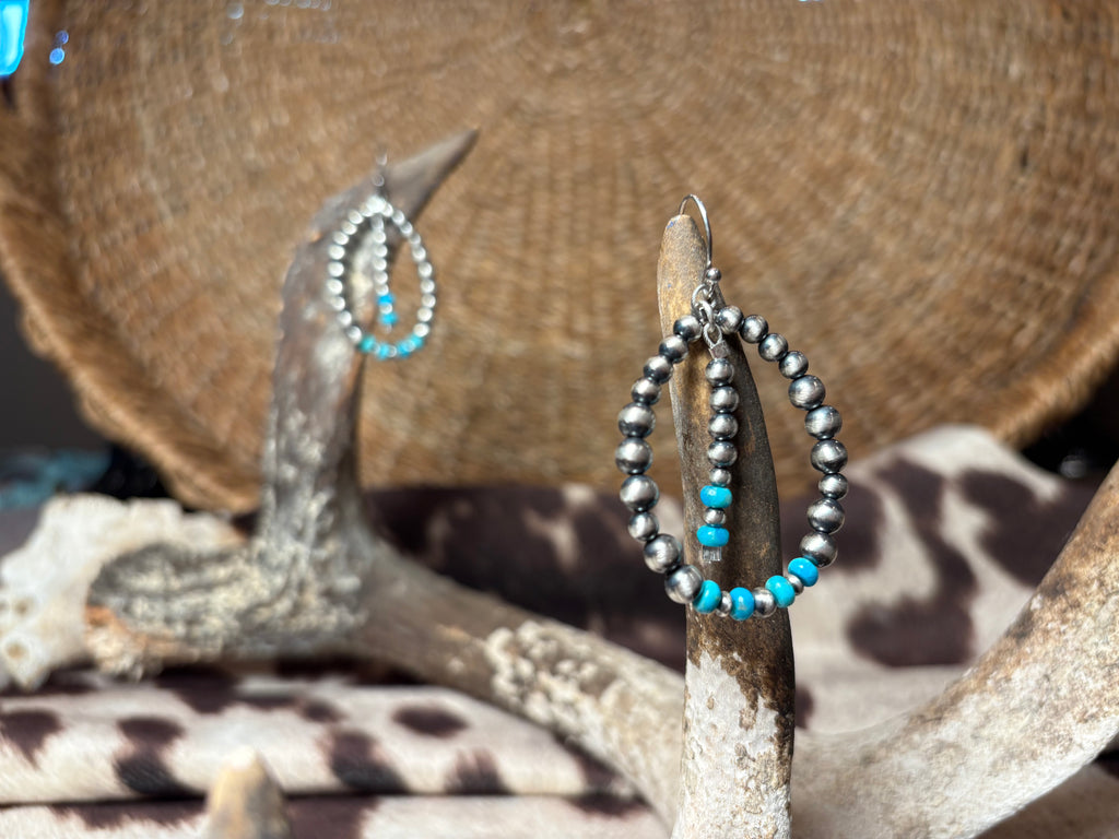 Sterling Silver Turquoise Bead Earrings