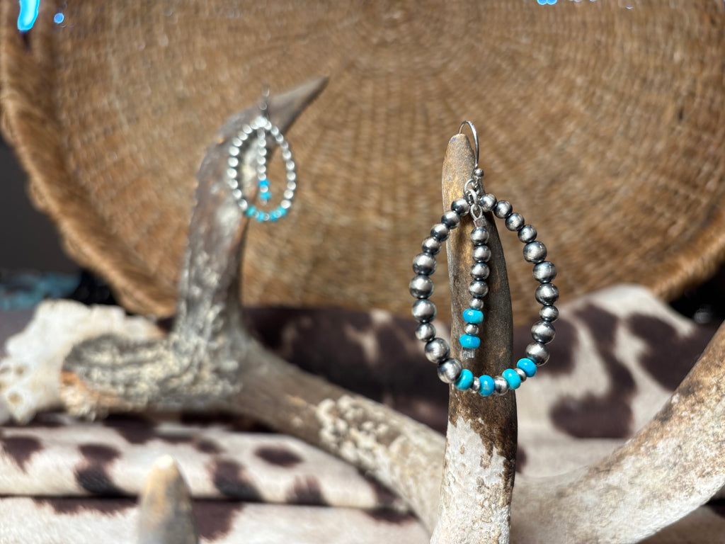 Sterling Silver Turquoise Bead Earrings