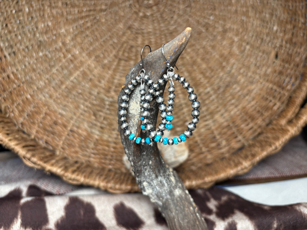 Sterling Silver Turquoise Bead Earrings