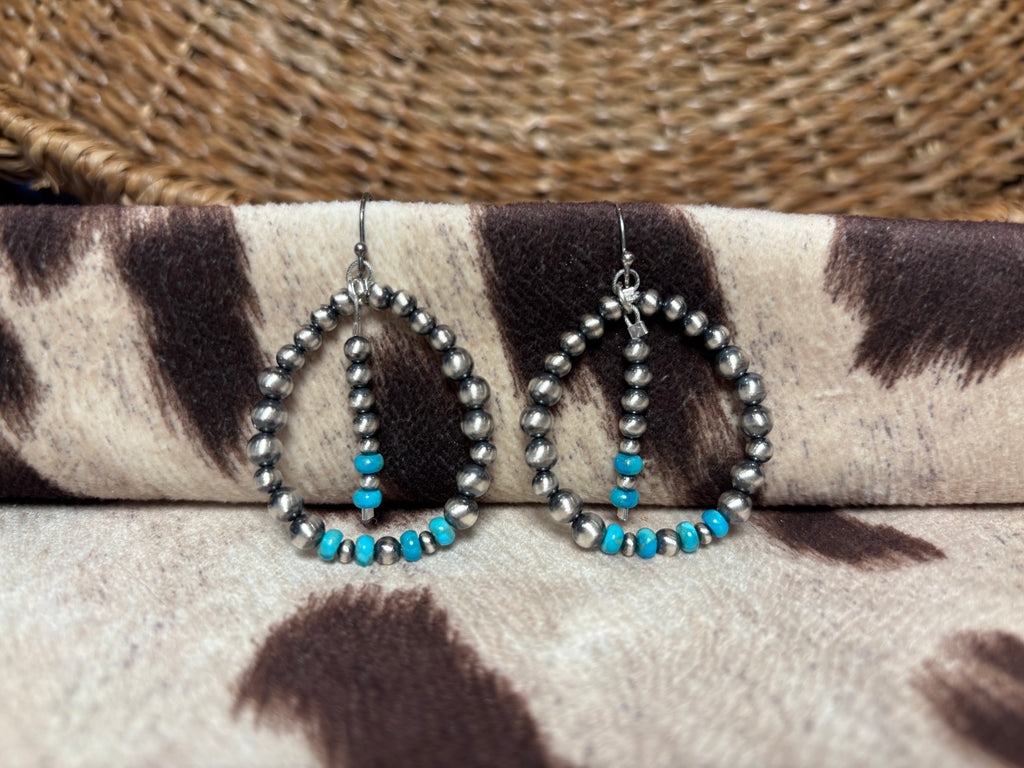 Sterling Silver Turquoise Bead Earrings
