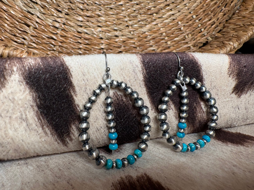 Sterling Silver Turquoise Bead Earrings