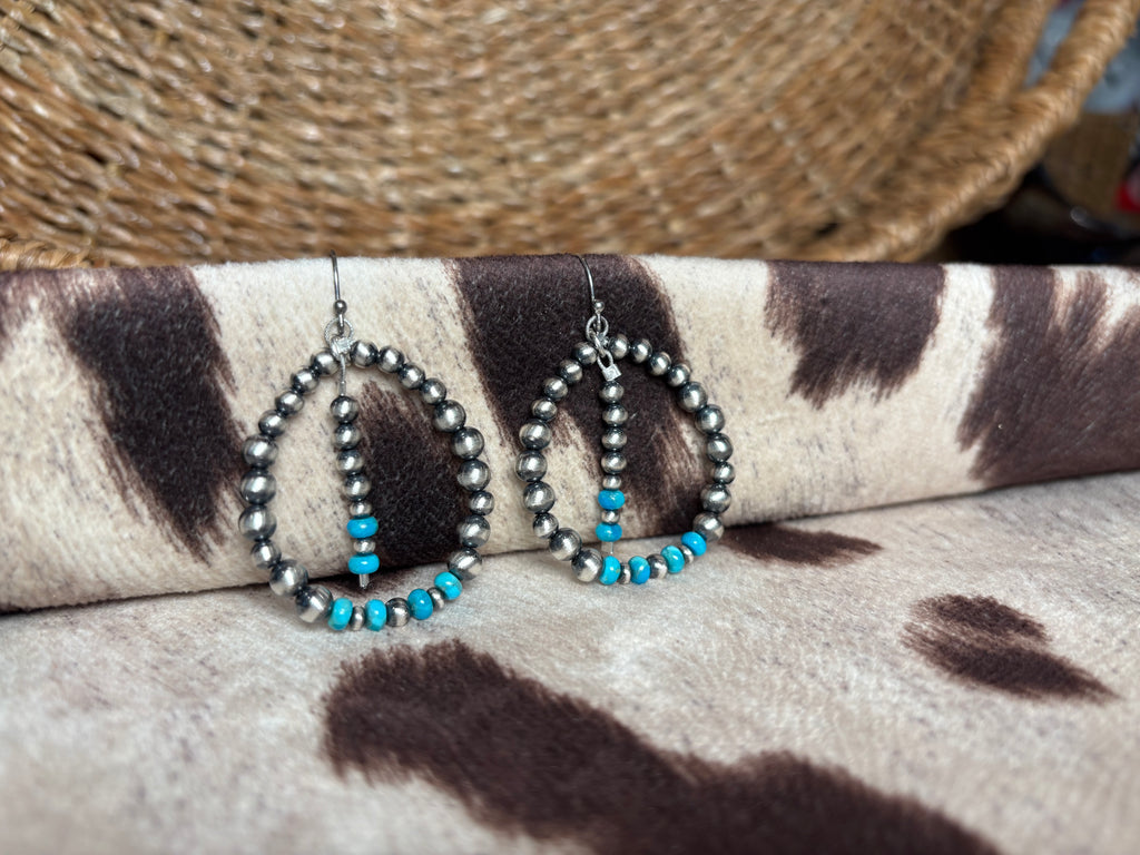 Sterling Silver Turquoise Bead Earrings