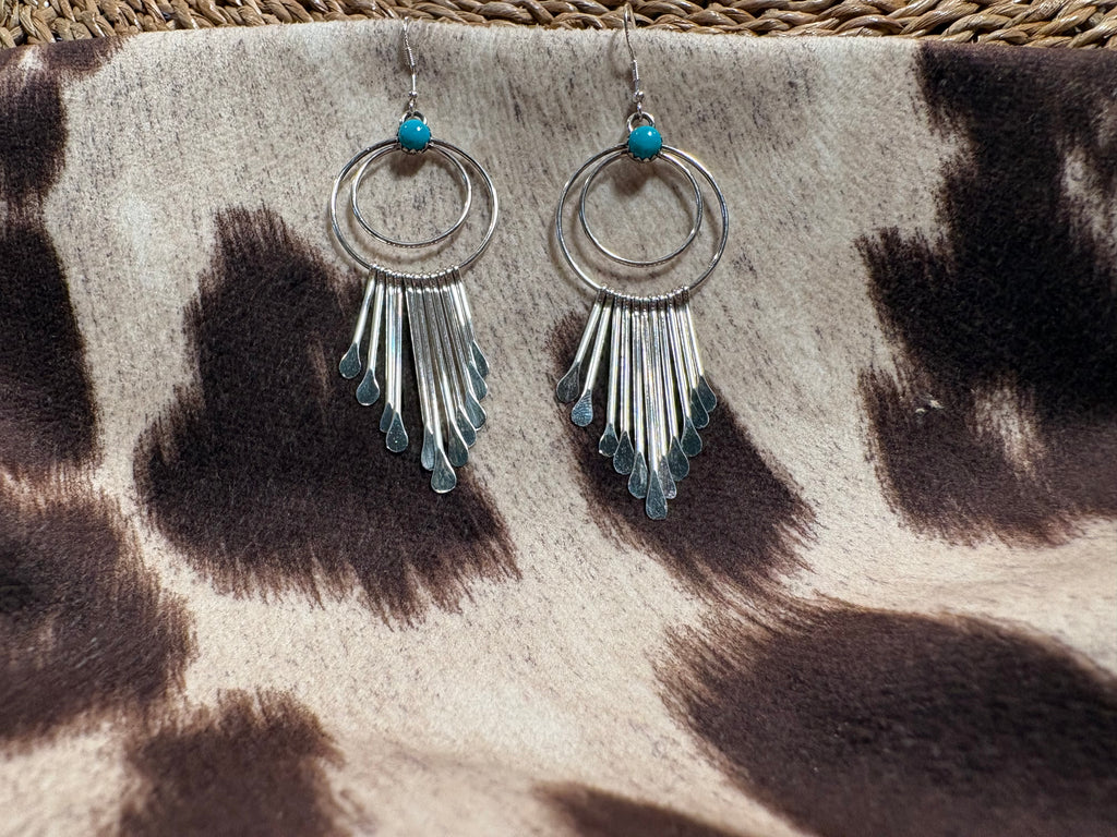 Sterling Silver Turquoise Dangle Earrings