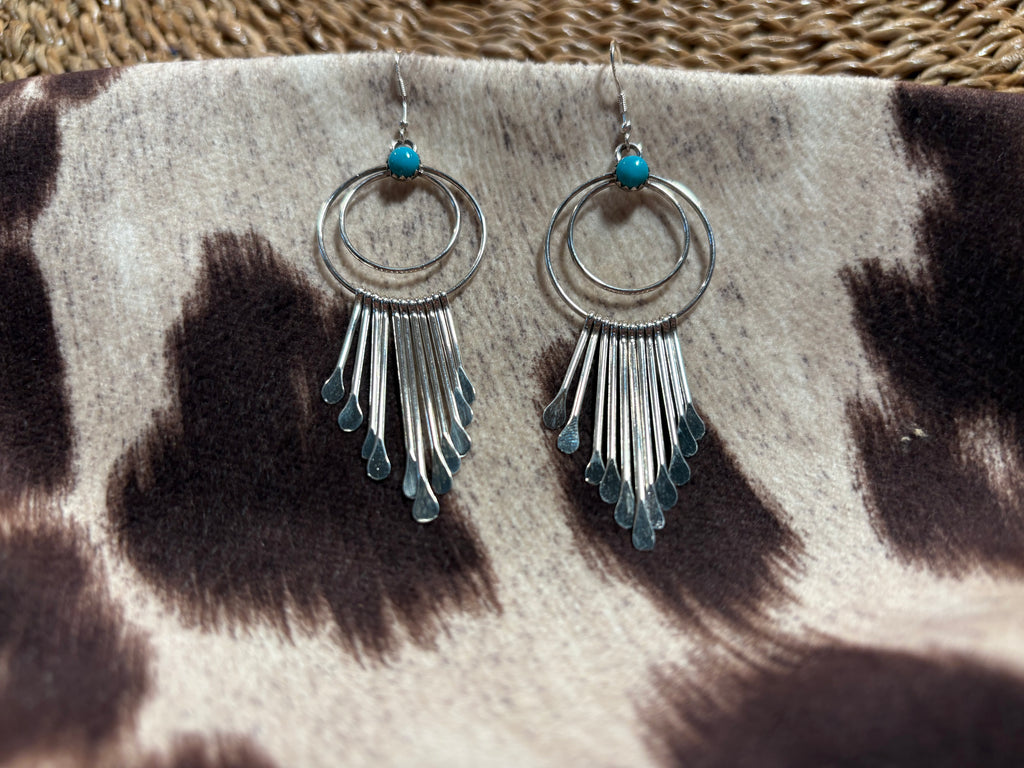 Sterling Silver Turquoise Dangle Earrings
