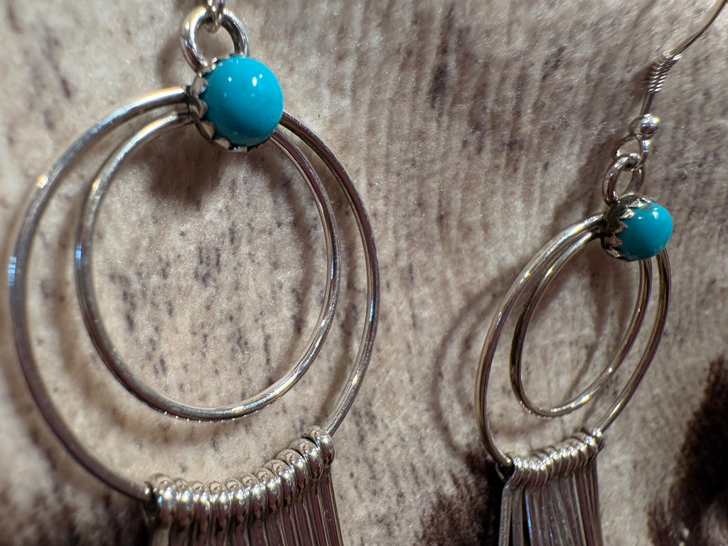 Sterling Silver Turquoise Dangle Earrings