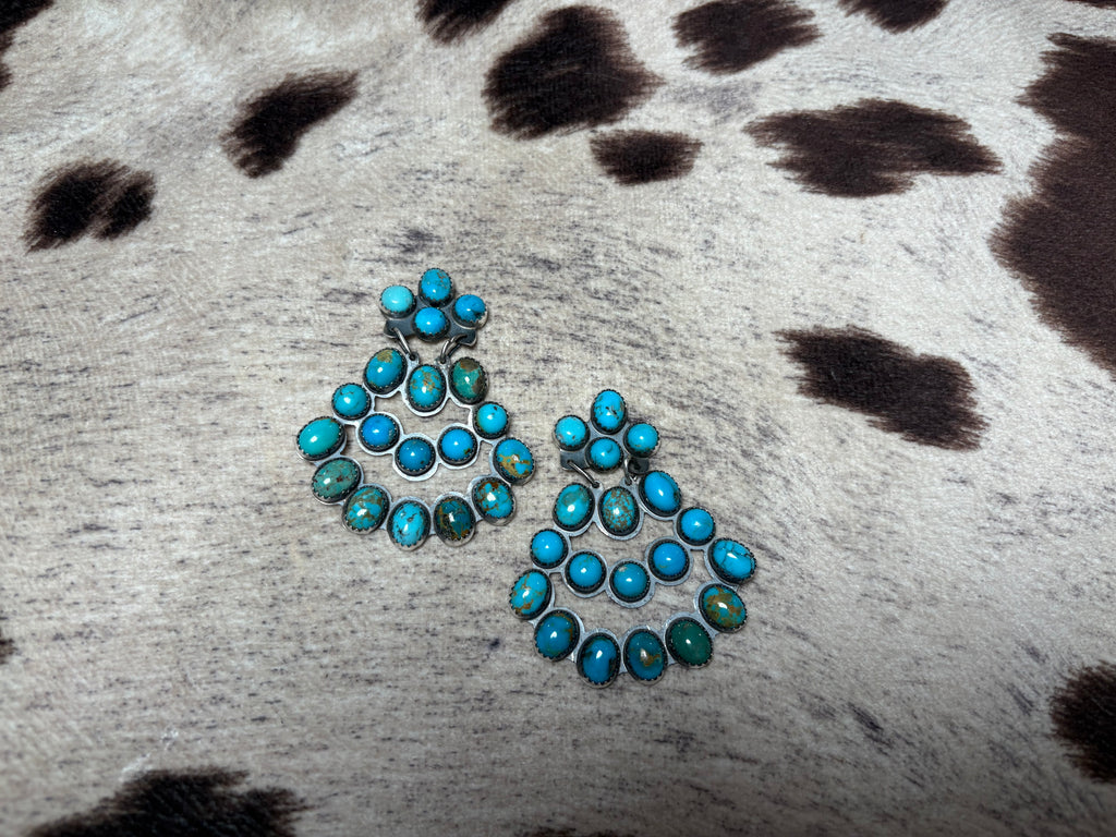 Sterling Silver Turquoise Chandelier Earrings