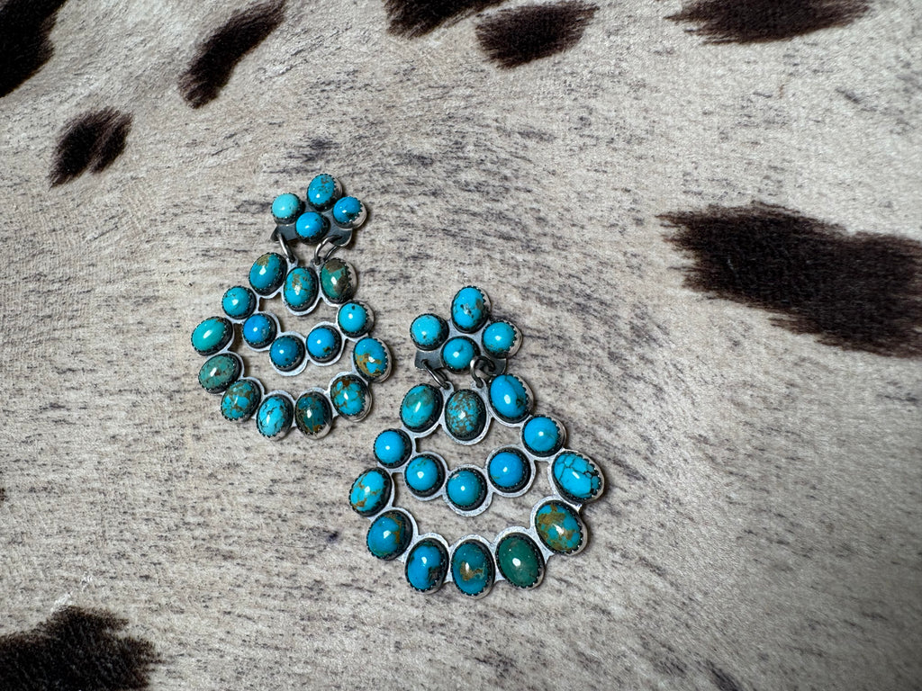 Sterling Silver Turquoise Chandelier Earrings