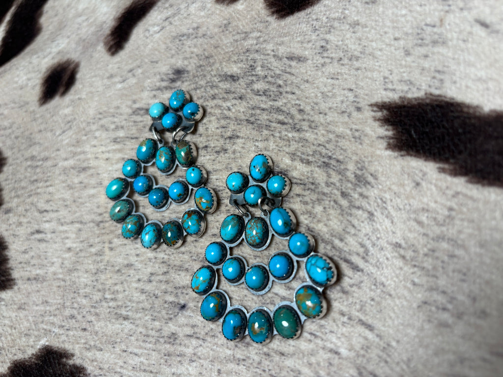 Sterling Silver Turquoise Chandelier Earrings