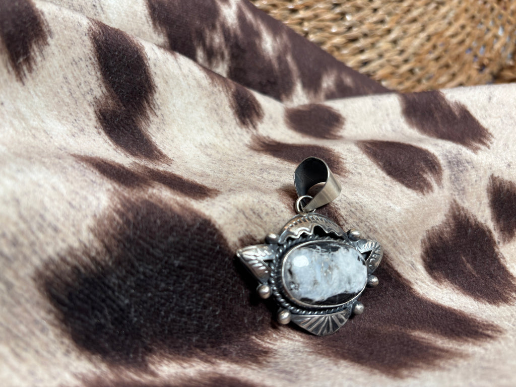 Sterling Silver White Buff Pendant