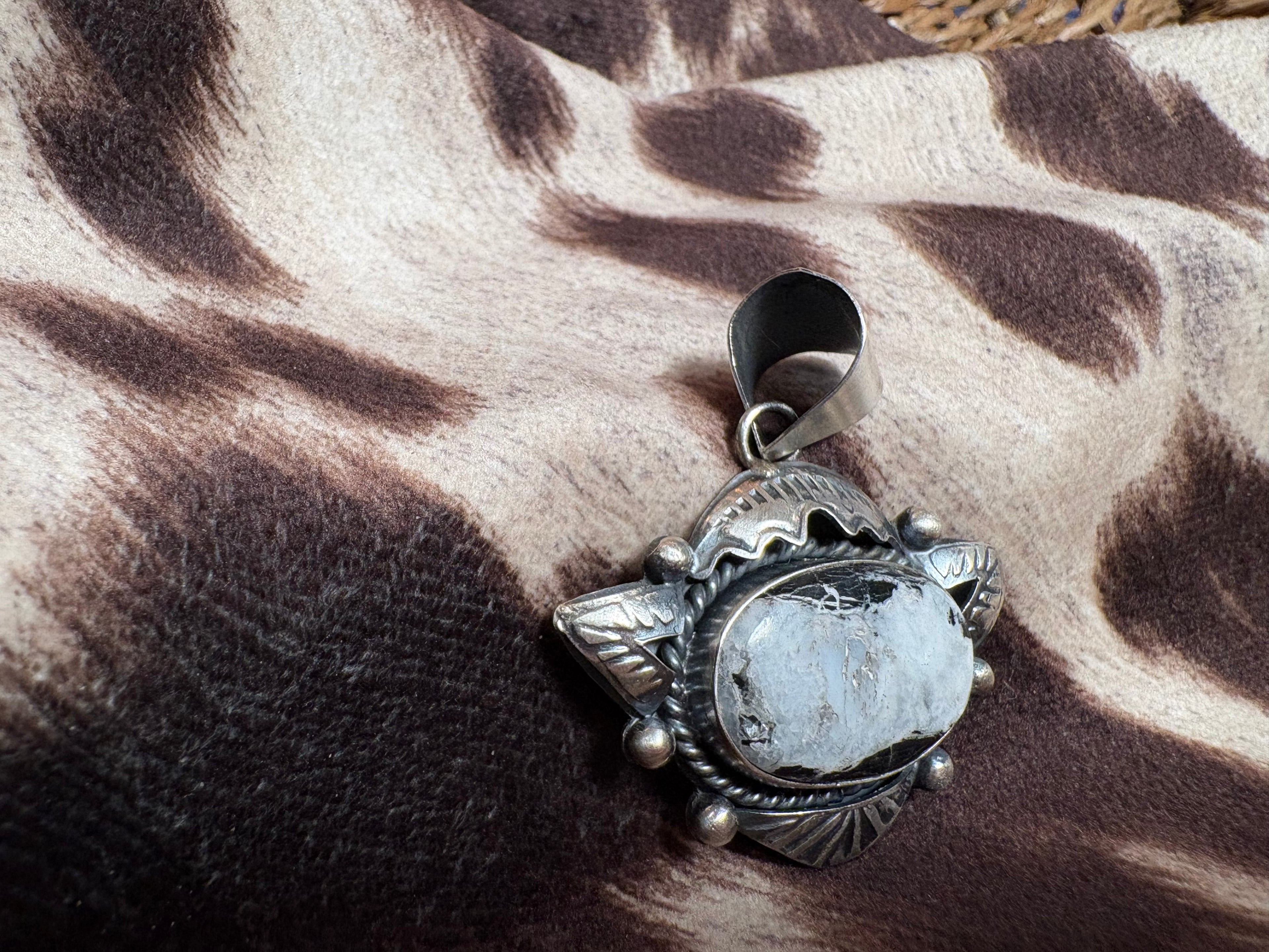 Sterling Silver White Buff Pendant