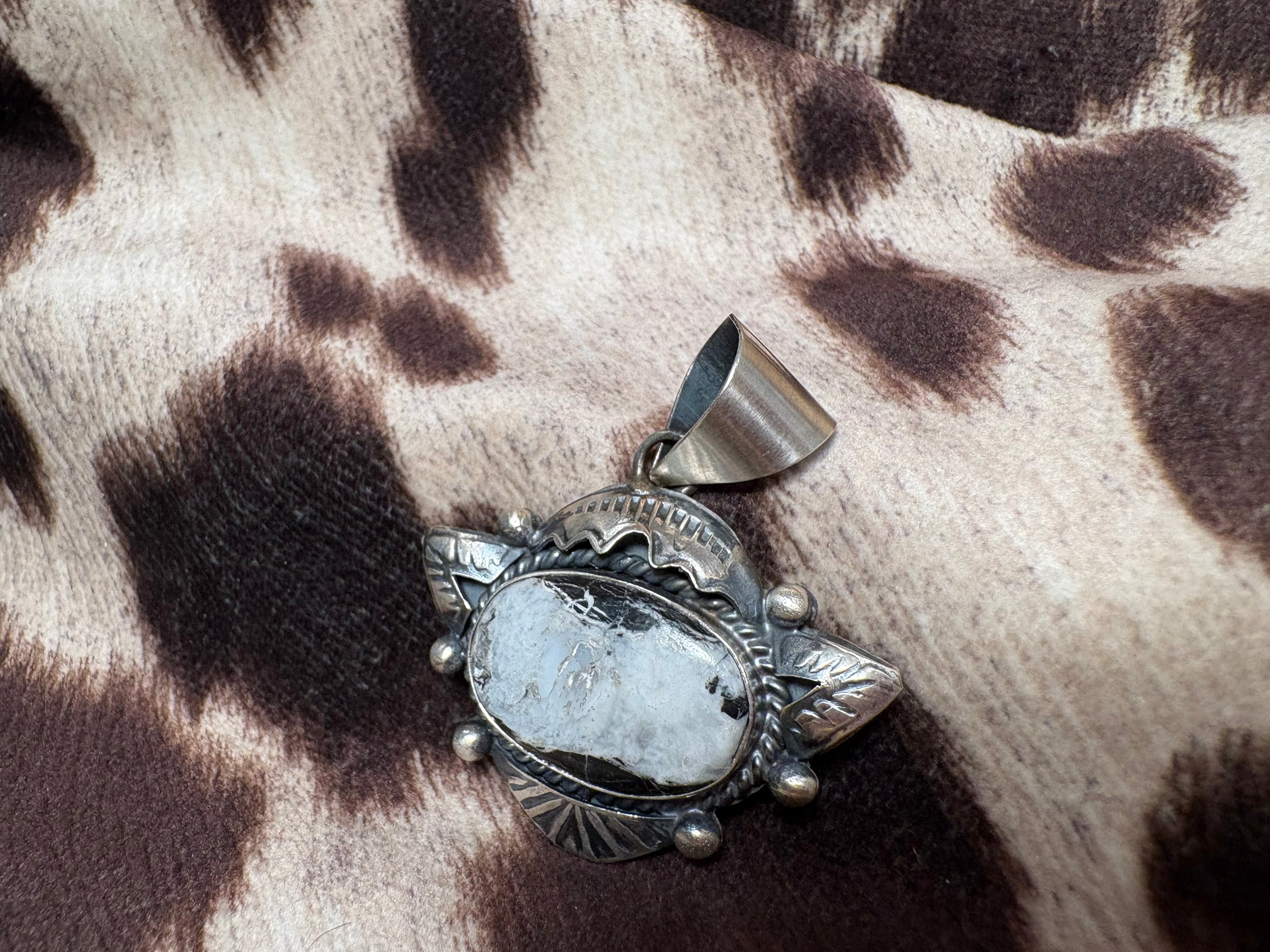 Sterling Silver White Buff Pendant