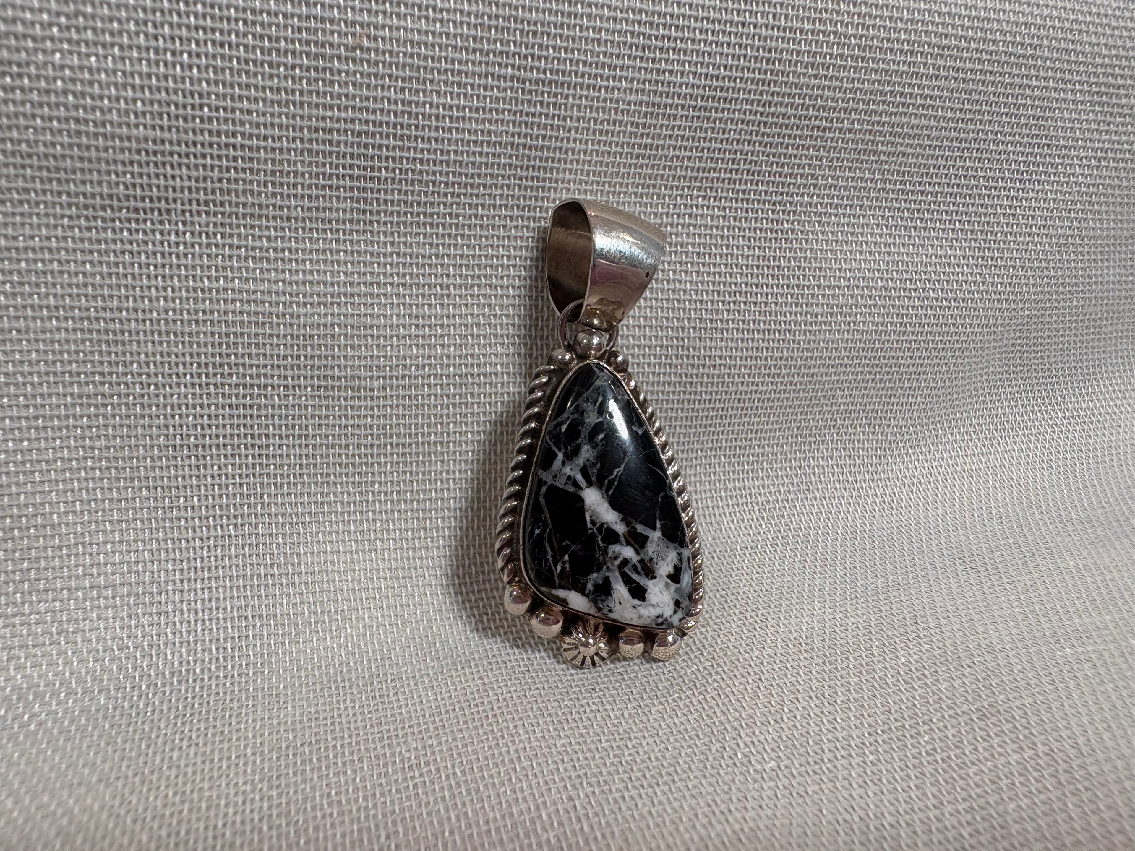 Sterling Silver White Buff Pendant