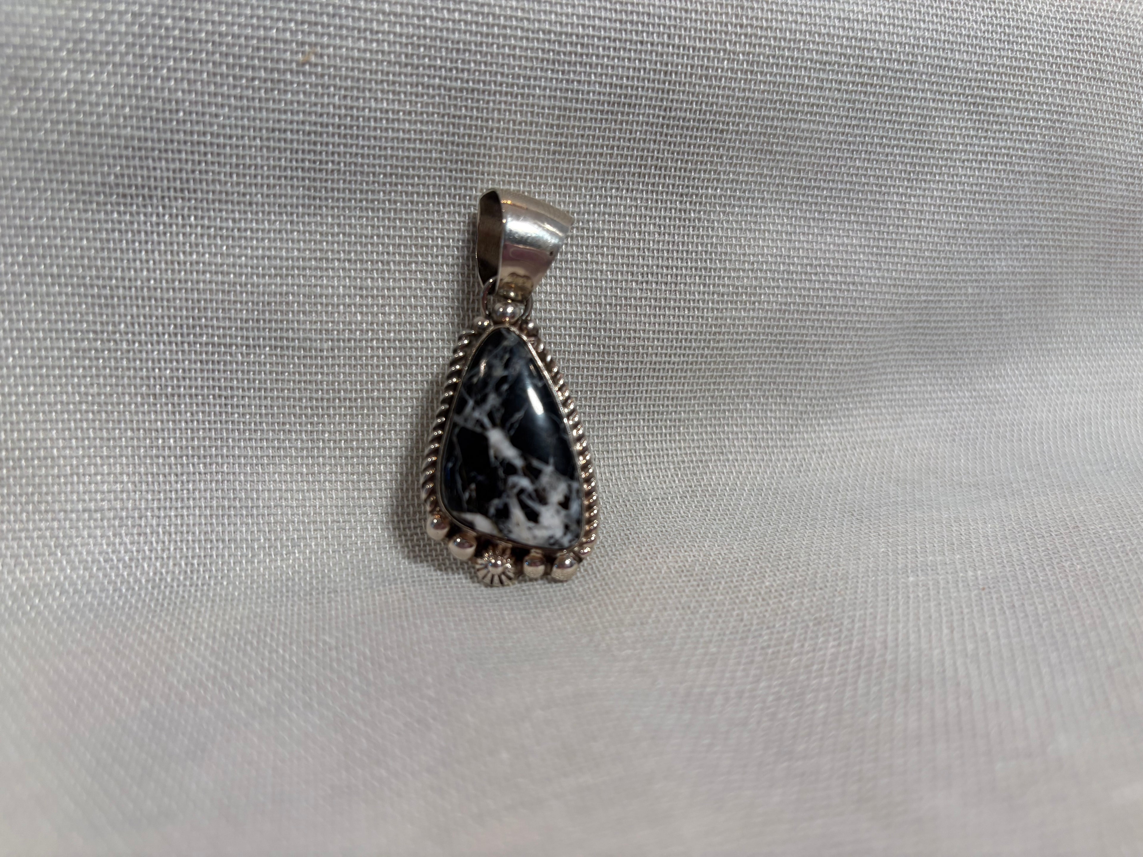 Sterling Silver White Buff Pendant