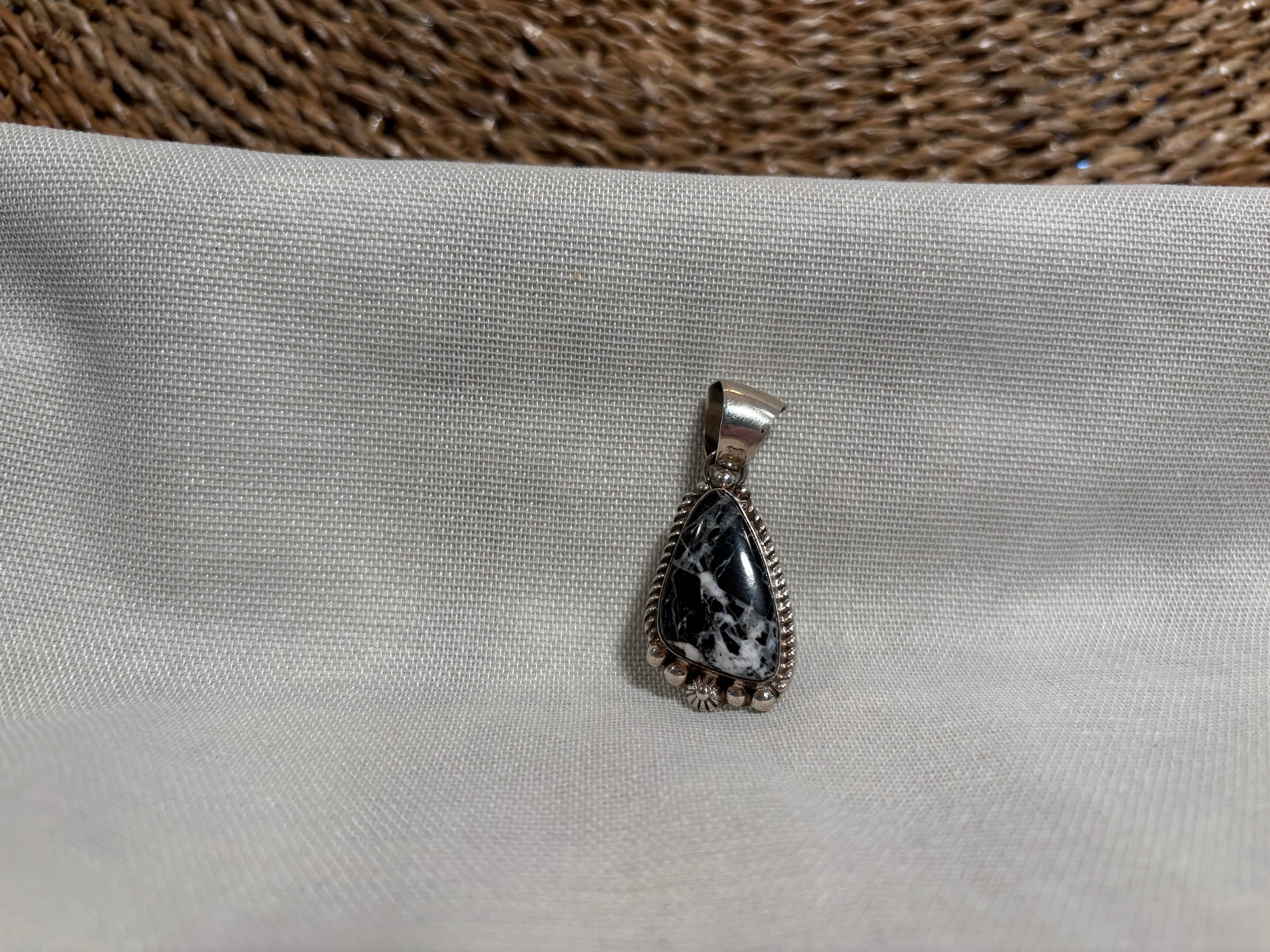Sterling Silver White Buff Pendant