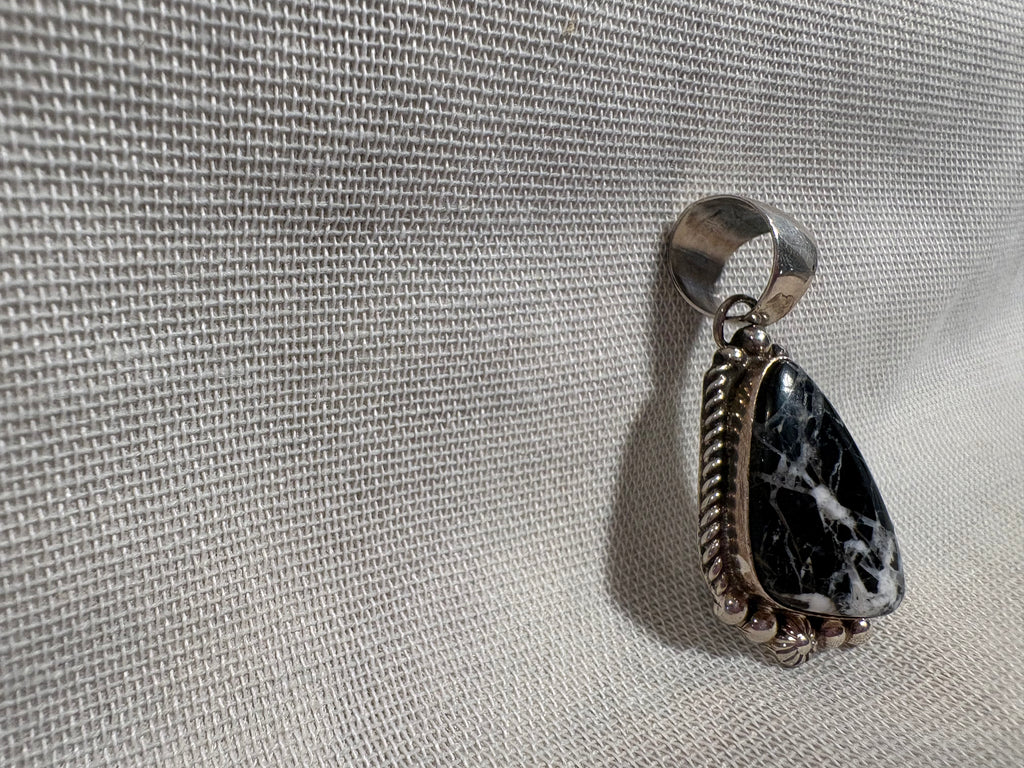 Sterling Silver White Buff Pendant