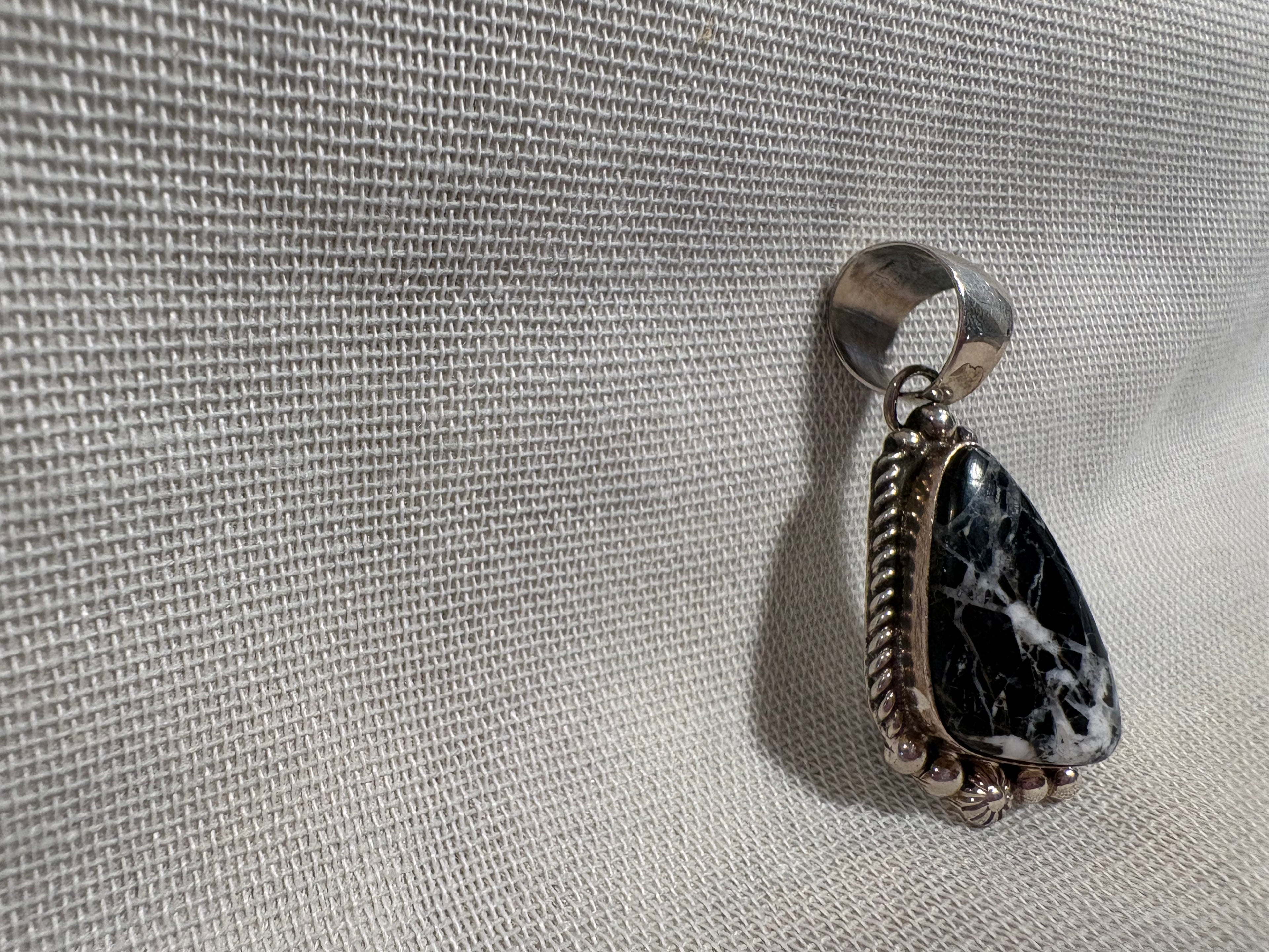 Sterling Silver White Buff Pendant