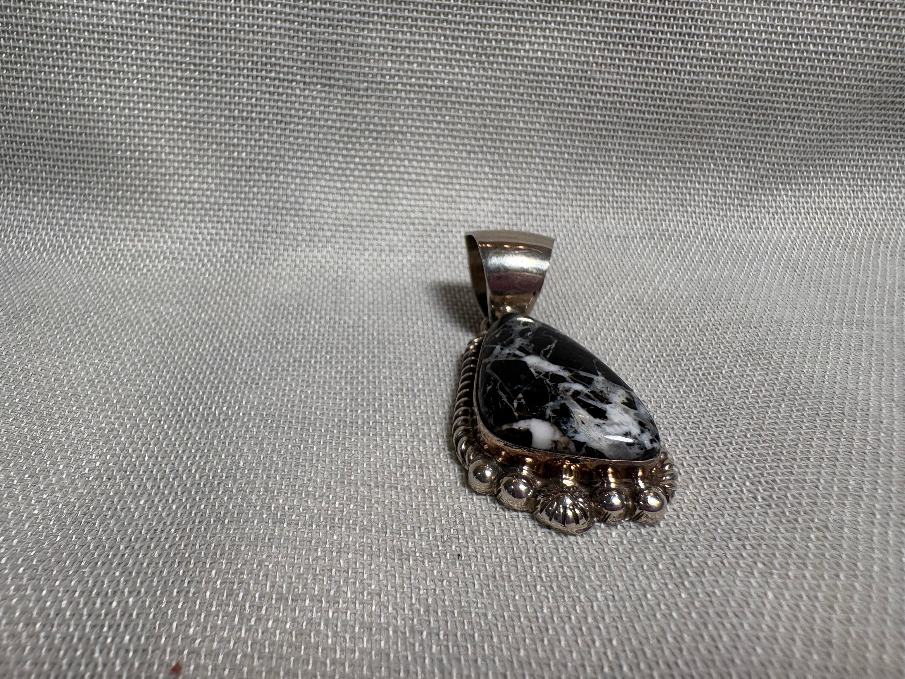 Sterling Silver White Buff Pendant
