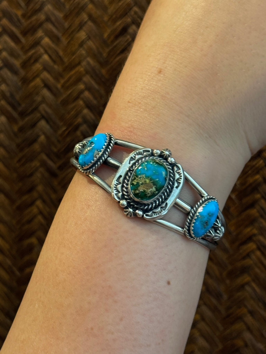 Sterling silver kingman cuff