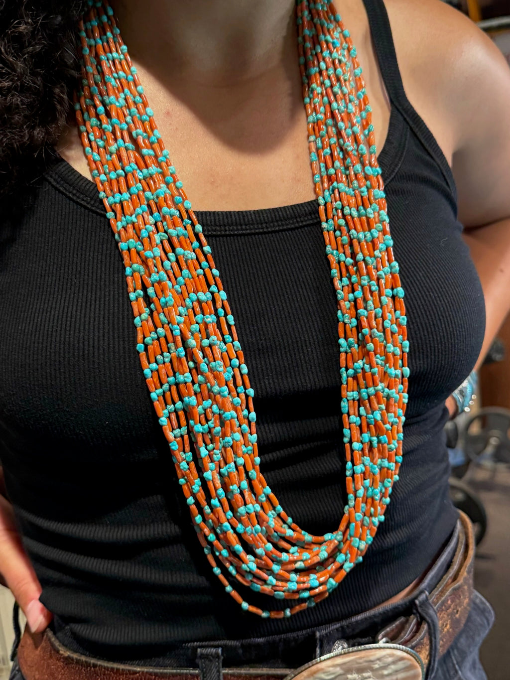 Sterling Silver Spiny with Turquoise Bead Necklace