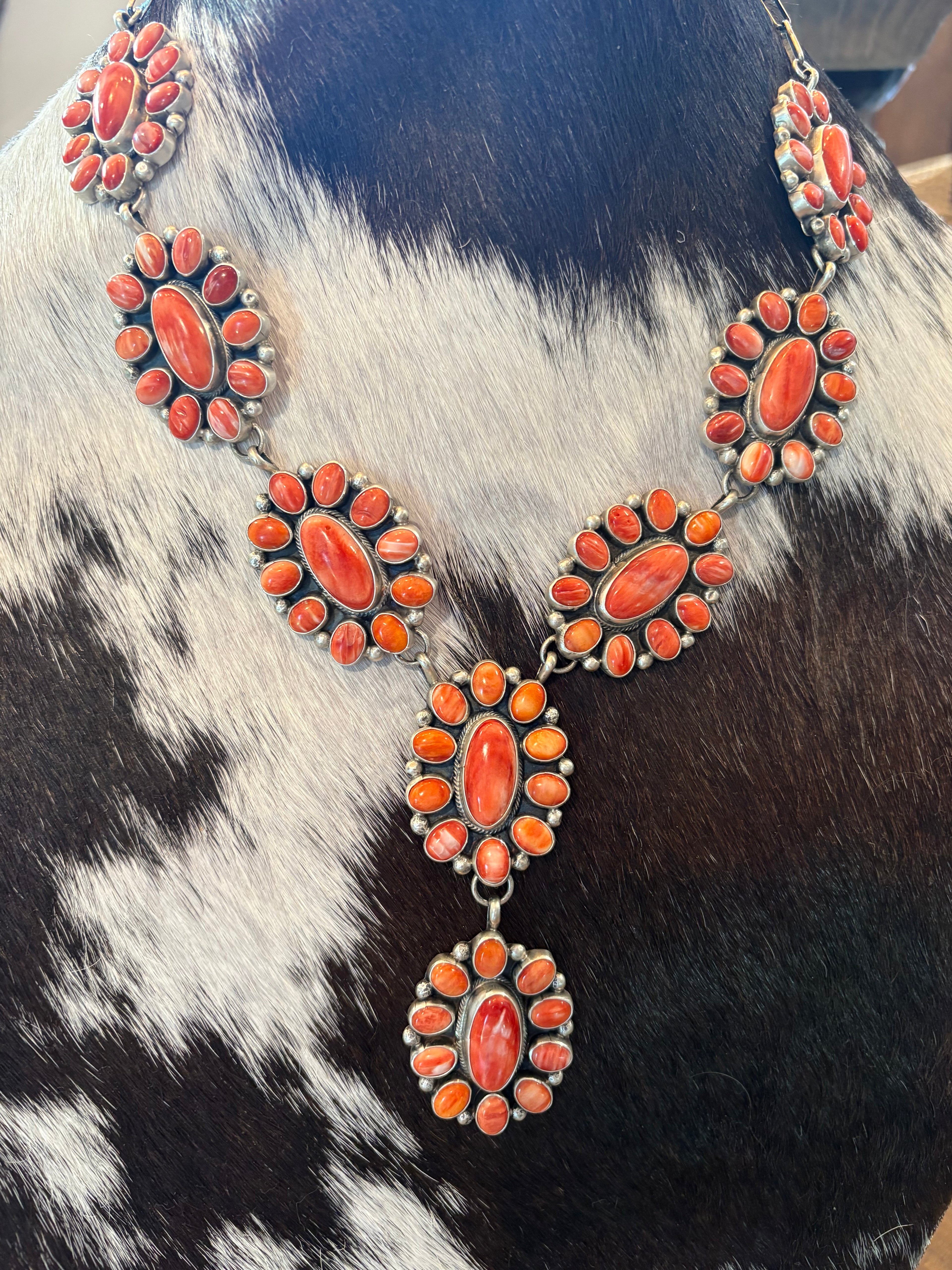 Sterling Silver Spiny Lariat/Earrings