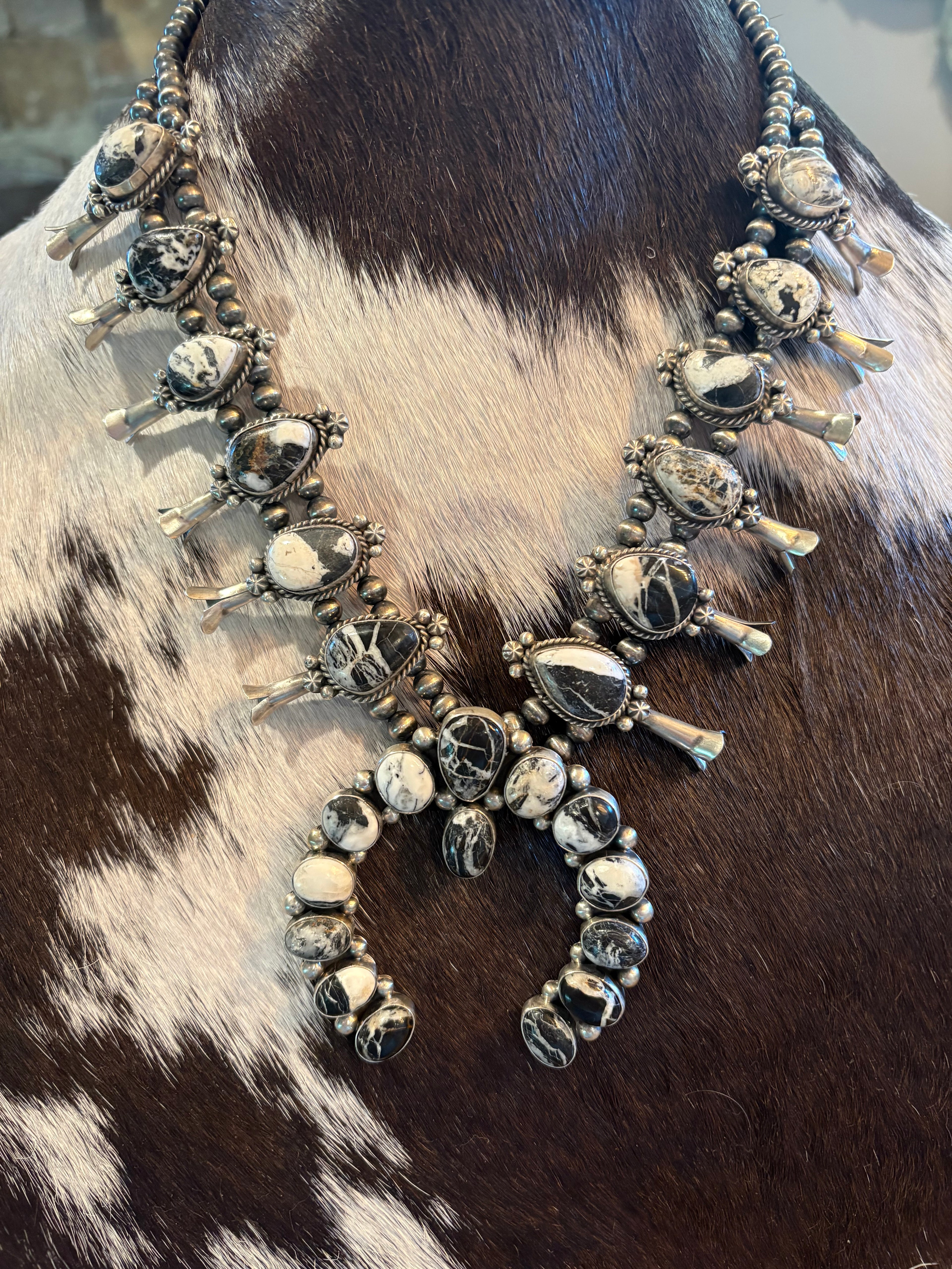 Sterling Silver Squash Blossom Necklace/Earrings